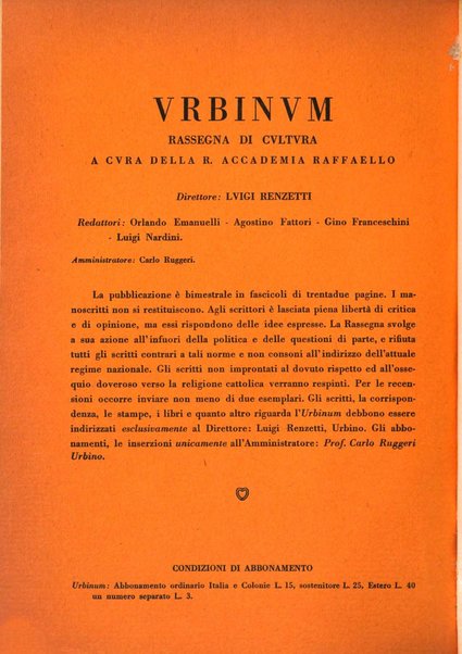 Urbinum bollettino di cultura ufficiale per gli atti della brigata urbinate degli amici dei monumenti, della reale Accademia Raffaello e del reale Istituto di belle arti delle Marche