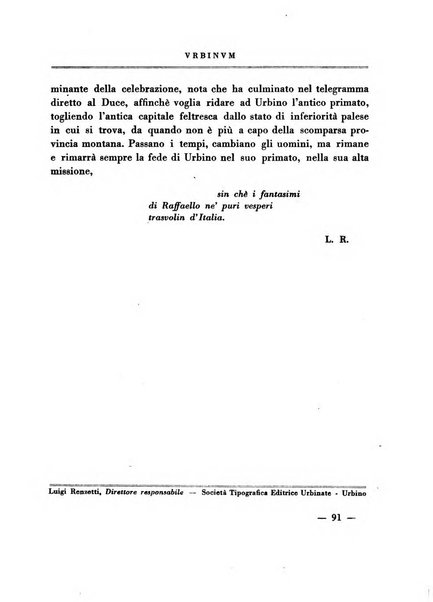 Urbinum bollettino di cultura ufficiale per gli atti della brigata urbinate degli amici dei monumenti, della reale Accademia Raffaello e del reale Istituto di belle arti delle Marche