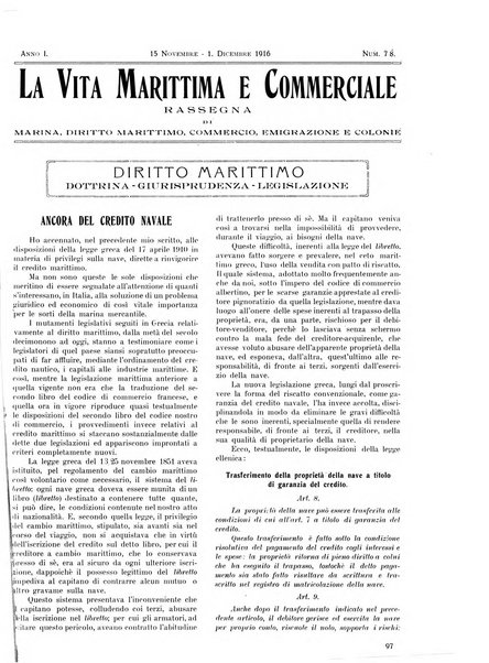 La vita marittima e commerciale rassegna di marina, diritto marittimo, commercio, emigrazione e colonie