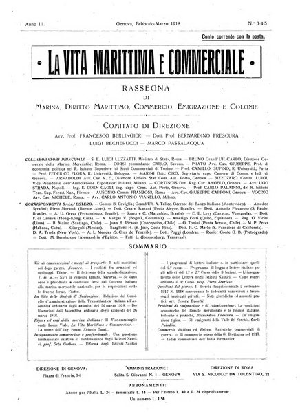 La vita marittima e commerciale rassegna di marina, diritto marittimo, commercio, emigrazione e colonie