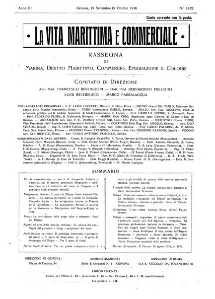 La vita marittima e commerciale rassegna di marina, diritto marittimo, commercio, emigrazione e colonie