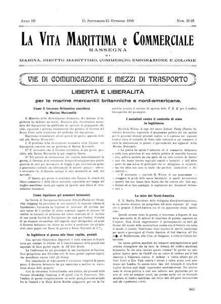 La vita marittima e commerciale rassegna di marina, diritto marittimo, commercio, emigrazione e colonie