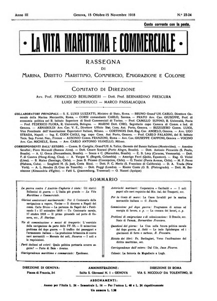 La vita marittima e commerciale rassegna di marina, diritto marittimo, commercio, emigrazione e colonie