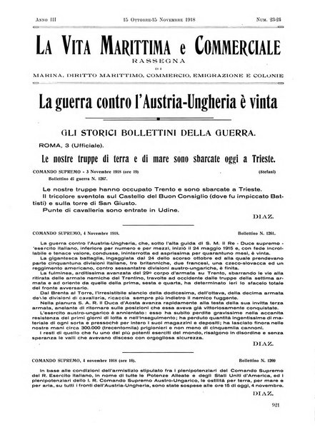 La vita marittima e commerciale rassegna di marina, diritto marittimo, commercio, emigrazione e colonie