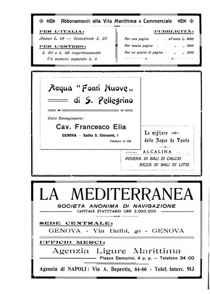 La vita marittima e commerciale rassegna di marina, diritto marittimo, commercio, emigrazione e colonie