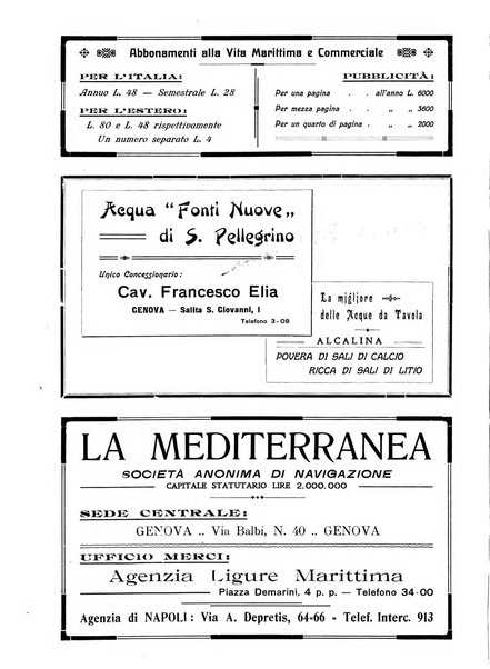 La vita marittima e commerciale rassegna di marina, diritto marittimo, commercio, emigrazione e colonie