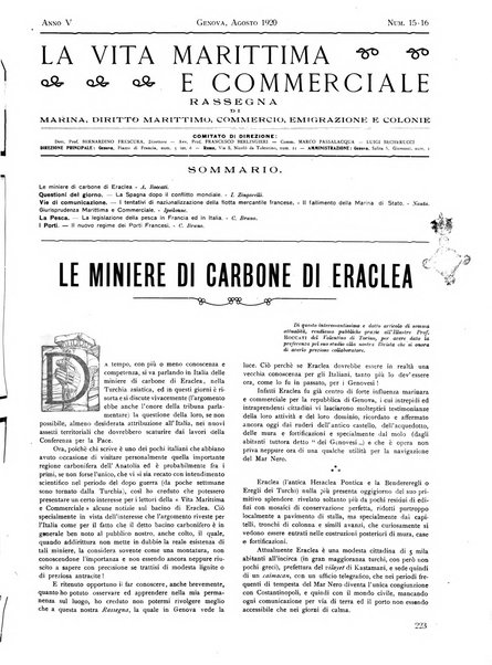 La vita marittima e commerciale rassegna di marina, diritto marittimo, commercio, emigrazione e colonie