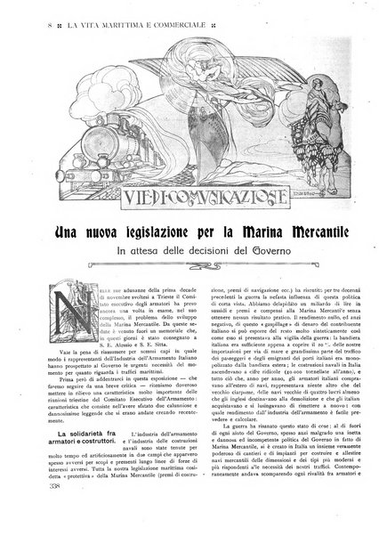 La vita marittima e commerciale rassegna di marina, diritto marittimo, commercio, emigrazione e colonie