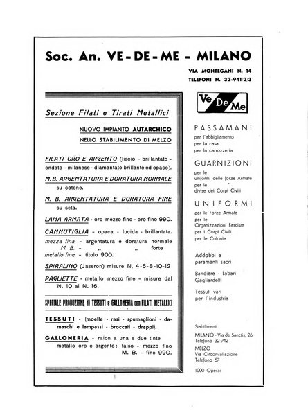 Vita tessile organo ufficiale della Federazione nazionale fascista delle industrie tessili varie del cappello