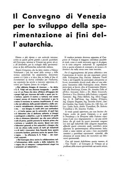 Vita tessile organo ufficiale della Federazione nazionale fascista delle industrie tessili varie del cappello