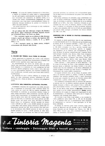 Vita tessile organo ufficiale della Federazione nazionale fascista delle industrie tessili varie del cappello