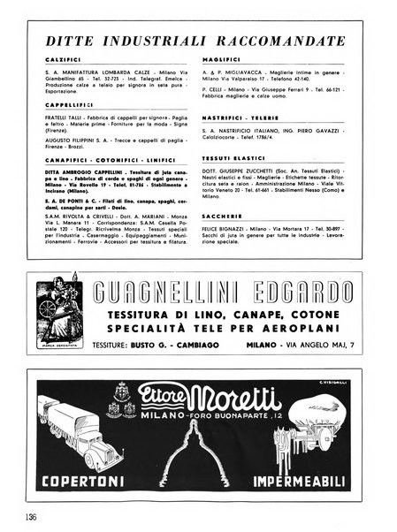 Vita tessile organo ufficiale della Federazione nazionale fascista delle industrie tessili varie del cappello