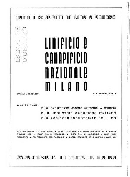 Vita tessile organo ufficiale della Federazione nazionale fascista delle industrie tessili varie del cappello