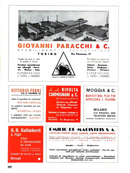 Vita tessile organo ufficiale della Federazione nazionale fascista delle industrie tessili varie del cappello