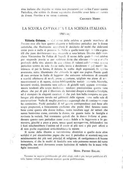 Vittoria Colonna periodico scientifico, artistico, letterario per le donne italiane