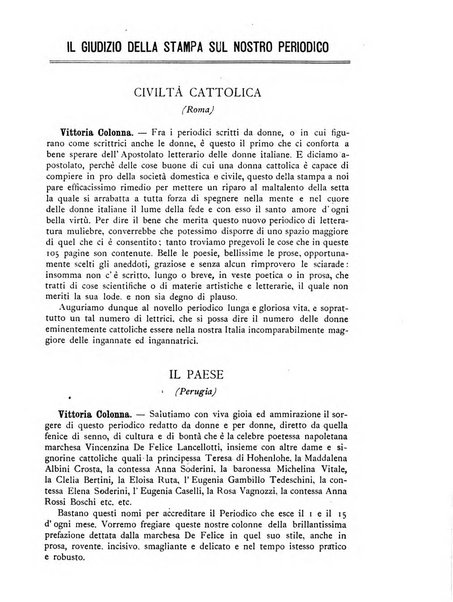 Vittoria Colonna periodico scientifico, artistico, letterario per le donne italiane