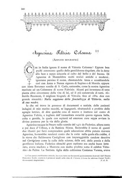 Vittoria Colonna periodico scientifico, artistico, letterario per le donne italiane