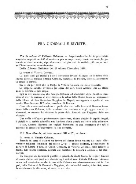 Vittoria Colonna periodico scientifico, artistico, letterario per le donne italiane