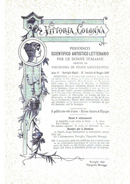 Vittoria Colonna periodico scientifico, artistico, letterario per le donne italiane