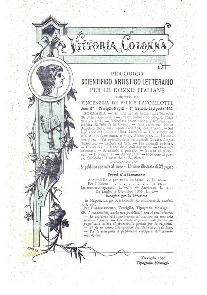 Vittoria Colonna periodico scientifico, artistico, letterario per le donne italiane