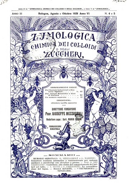 Zymologica e chimica dei colloidi e degli zuccheri