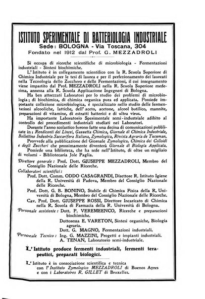 Zymologica e chimica dei colloidi e degli zuccheri