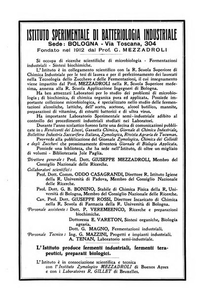 Zymologica e chimica dei colloidi e degli zuccheri