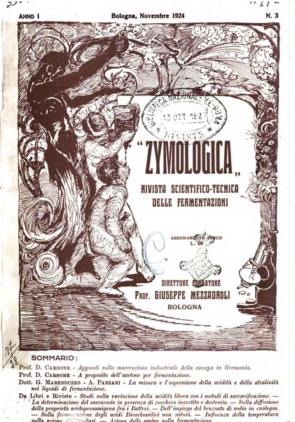 Zymologica rivista tecnica delle fermentazioni