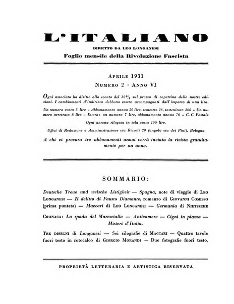 L'italiano rivista settimanale della gente fascista