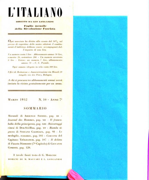 L'italiano rivista settimanale della gente fascista