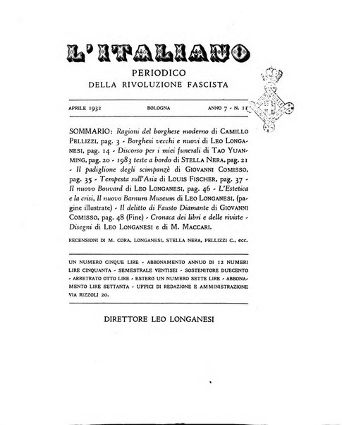 L'italiano rivista settimanale della gente fascista