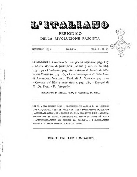 L'italiano rivista settimanale della gente fascista