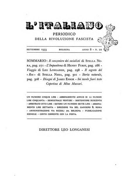 L'italiano rivista settimanale della gente fascista