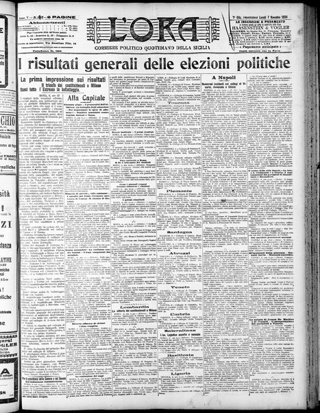 L'ora : corriere politico, quotidiano della Sicilia