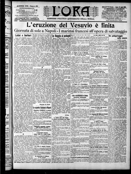 L'ora : corriere politico, quotidiano della Sicilia