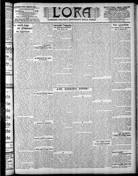 L'ora : corriere politico, quotidiano della Sicilia