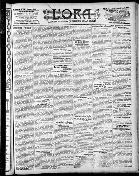 L'ora : corriere politico, quotidiano della Sicilia