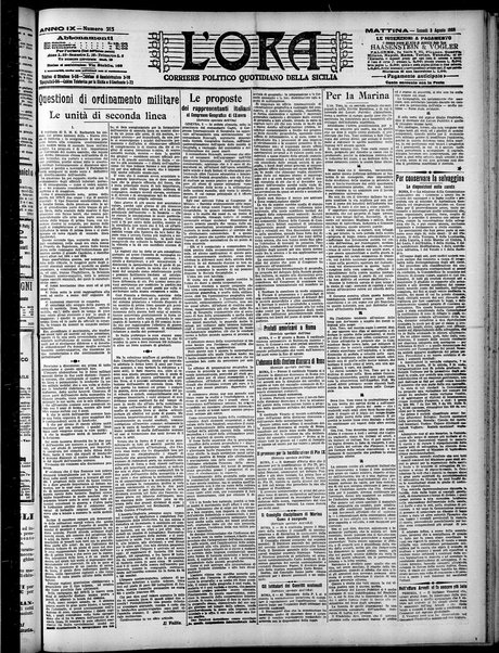 L'ora : corriere politico, quotidiano della Sicilia