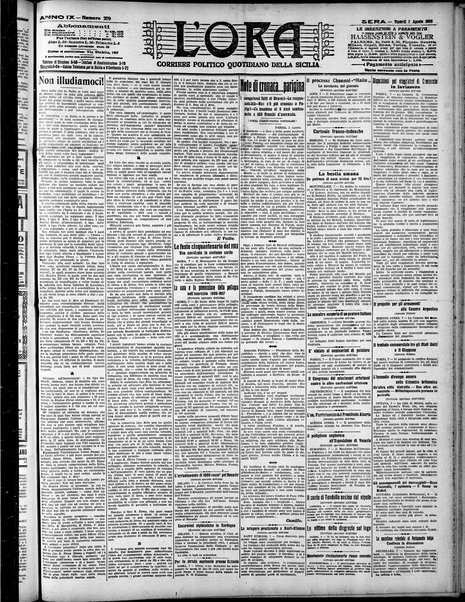 L'ora : corriere politico, quotidiano della Sicilia