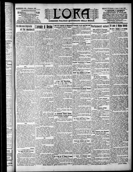 L'ora : corriere politico, quotidiano della Sicilia