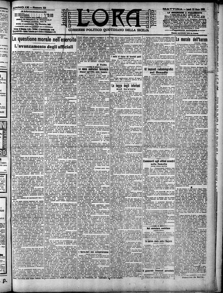 L'ora : corriere politico, quotidiano della Sicilia