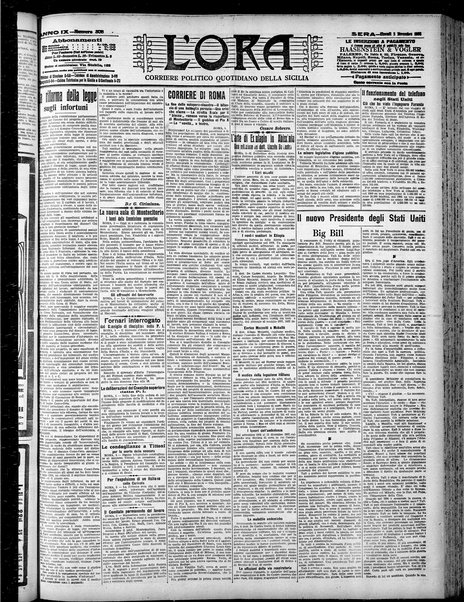 L'ora : corriere politico, quotidiano della Sicilia