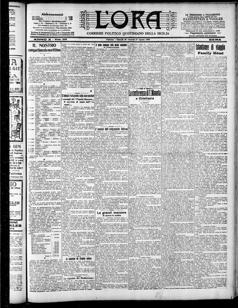 L'ora : corriere politico, quotidiano della Sicilia
