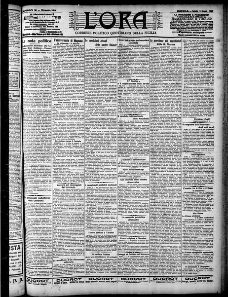 L'ora : corriere politico, quotidiano della Sicilia