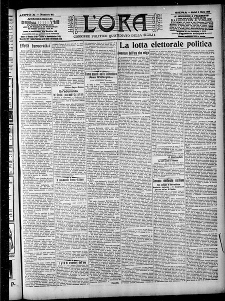 L'ora : corriere politico, quotidiano della Sicilia