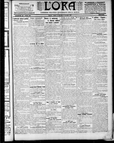 L'ora : corriere politico, quotidiano della Sicilia