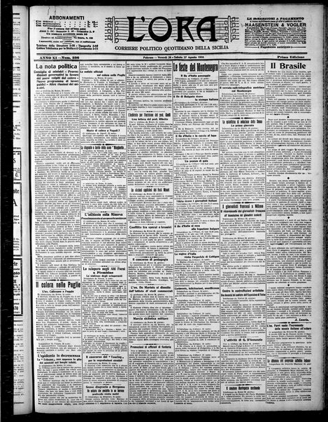 L'ora : corriere politico, quotidiano della Sicilia