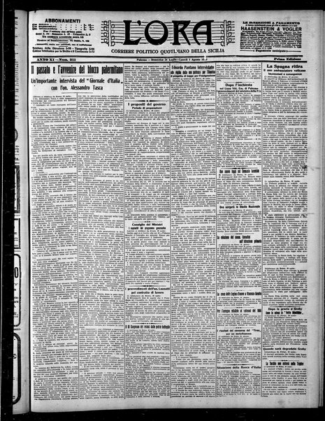 L'ora : corriere politico, quotidiano della Sicilia