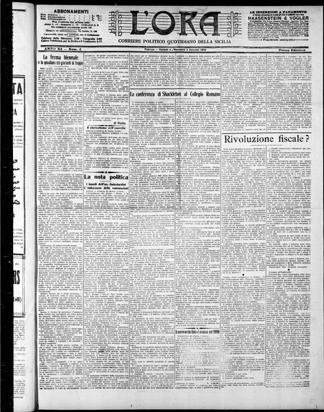 L'ora : corriere politico, quotidiano della Sicilia