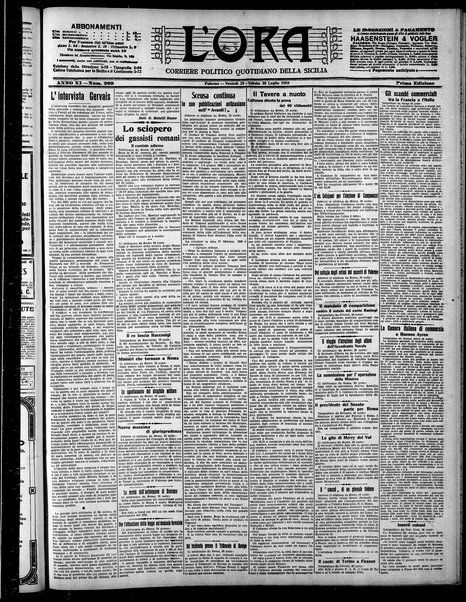 L'ora : corriere politico, quotidiano della Sicilia